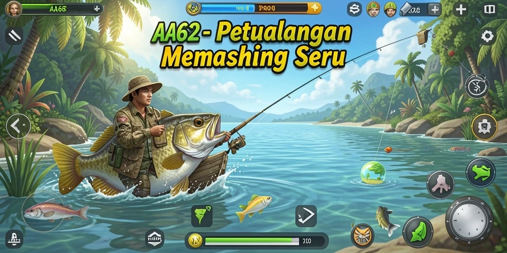 Tampilan gameplay memancing yang seru di AA62.