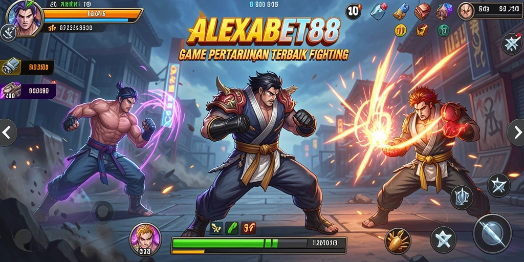 Tampilan gameplay ALEXABET88 yang penuh aksi dan strategi bertarung.