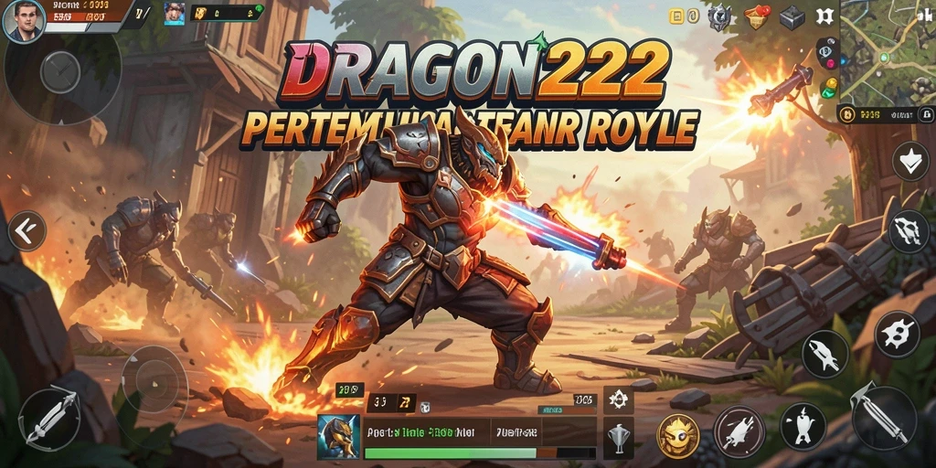 Tampilan seru dalam permainan Battle Royale DRAGON222.