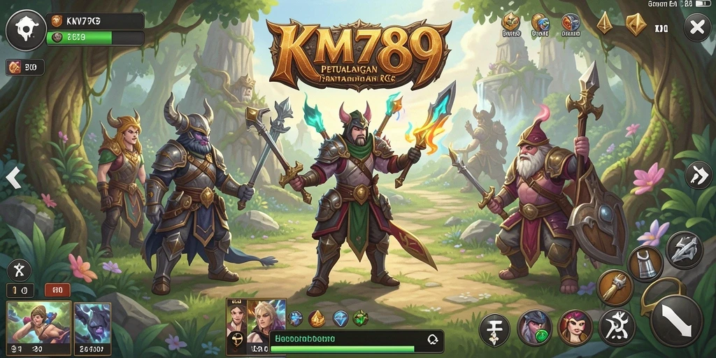 Tangkapan layar dari gameplay KM789 yang menunjukkan pertarungan menarik.
