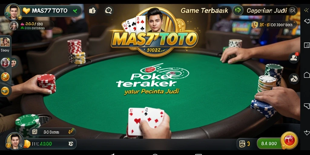 Screenshot utama <strong>MAS77TOTO</strong> menampilkan gameplay seru Poker yang mengasyikkan.