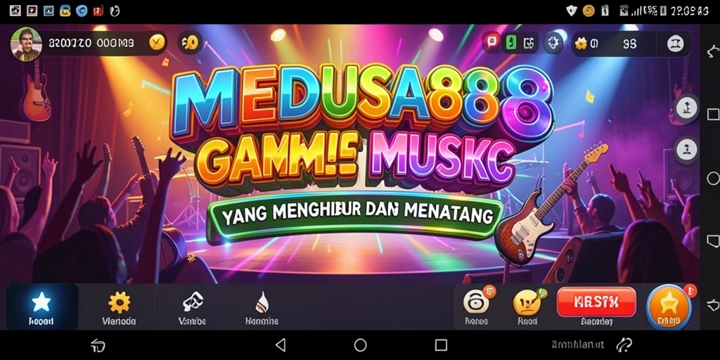 Tangkapan layar MEDUSA88 menampilkan gameplay seru dengan alunan musik yang menyenangkan.