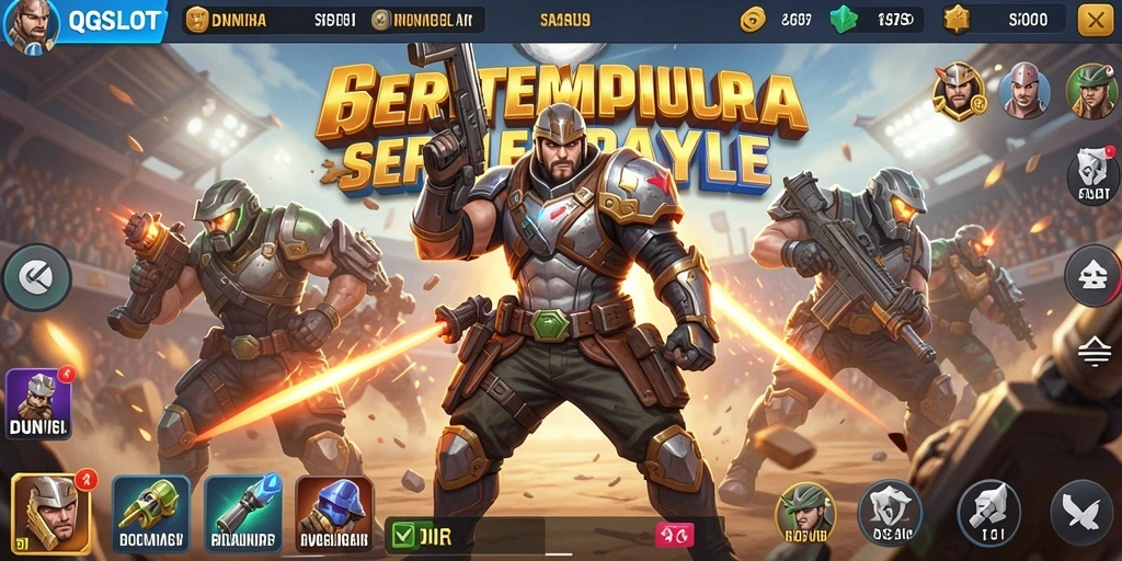 Tampilan gameplay epik dalam pertandingan Battle Royale QQSLOT.