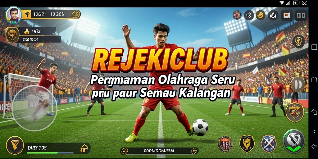 Tampilan gameplay seru di REJEKICLUB dengan berbagai olahraga.