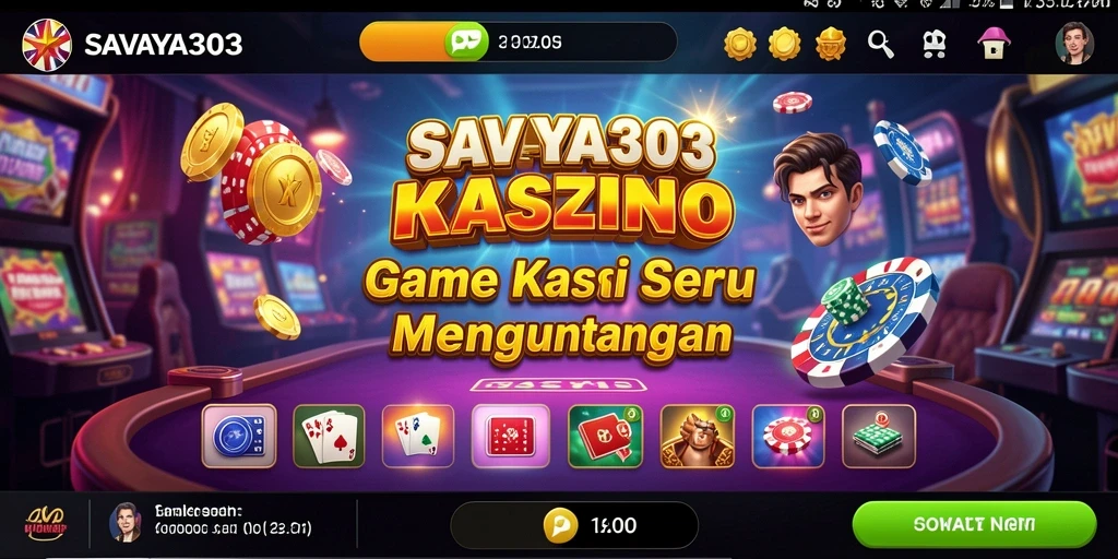 Screenshot utama SAVAYA303 menunjukkan gameplay Kasino yang seru dan interaktif.
