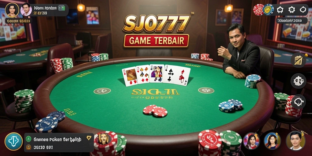 Screenshot gameplay SJO777 menampilkan aksi seru permainan poker.